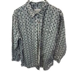 Bit & Bridle Button-Up Long Sleeve Shirt Patterned Print Women's